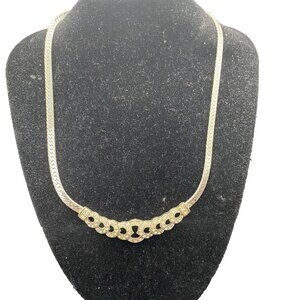 Vintage Christina Collection Necklace Rhinestone Silver Tone Collar 15+2"